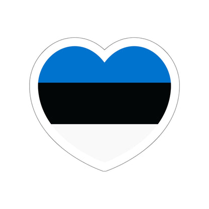 Heart Flag of Estonia - STICKER Vinyl Die-Cut Decal-White-The Sticker Space