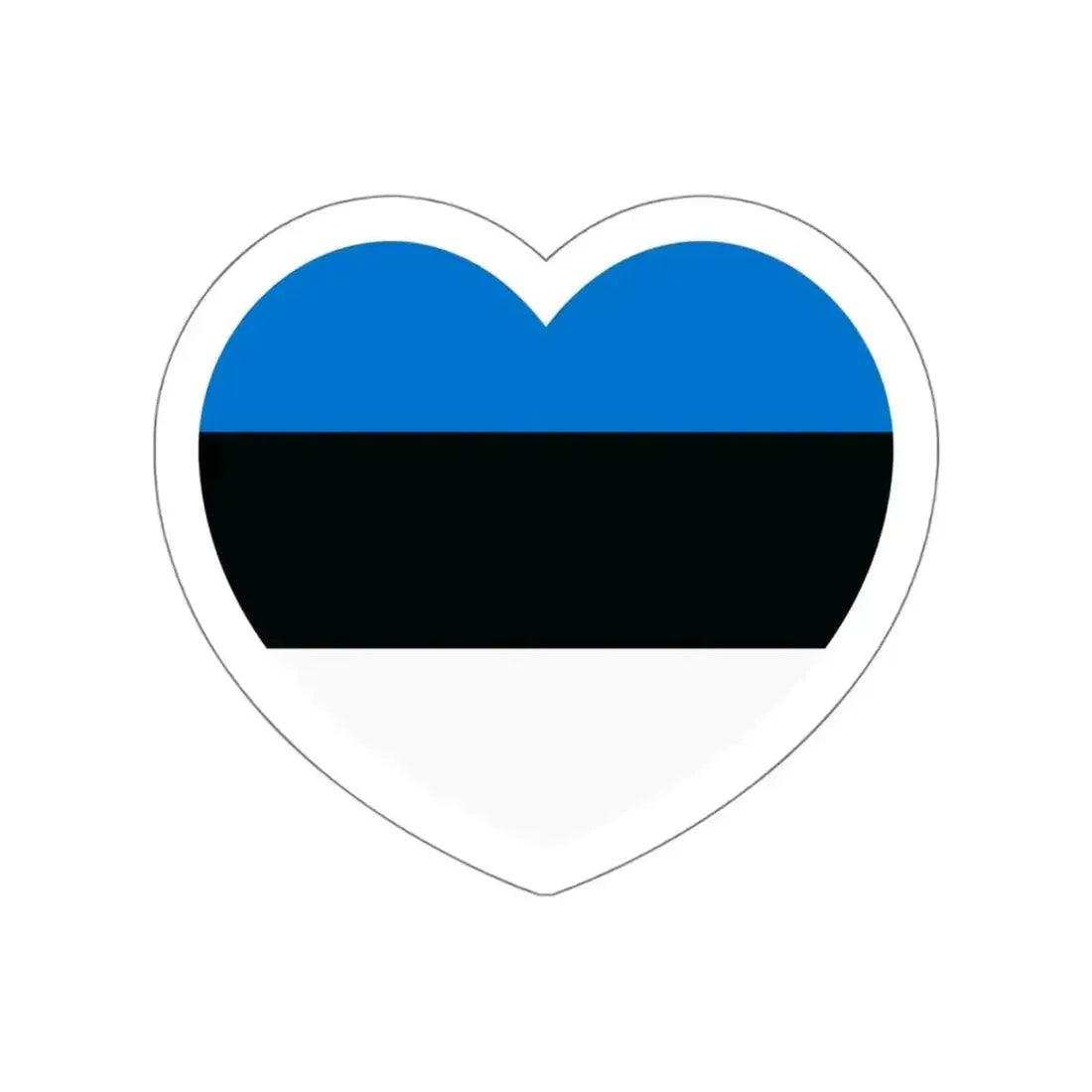 Heart Flag of Estonia - STICKER Vinyl Die-Cut Decal White Die-Cut 6 Inch - The Sticker Space