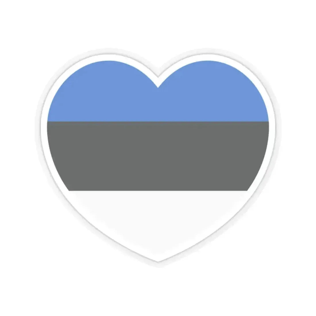 Heart Flag of Estonia - STICKER Vinyl Kiss-Cut Decal 2 Inch Transparent - The Sticker Space