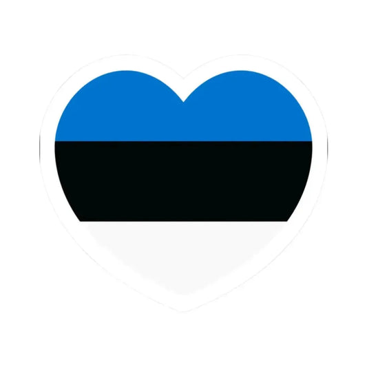 Heart Flag of Estonia - STICKER Vinyl Kiss-Cut Decal 2 Inch White - The Sticker Space