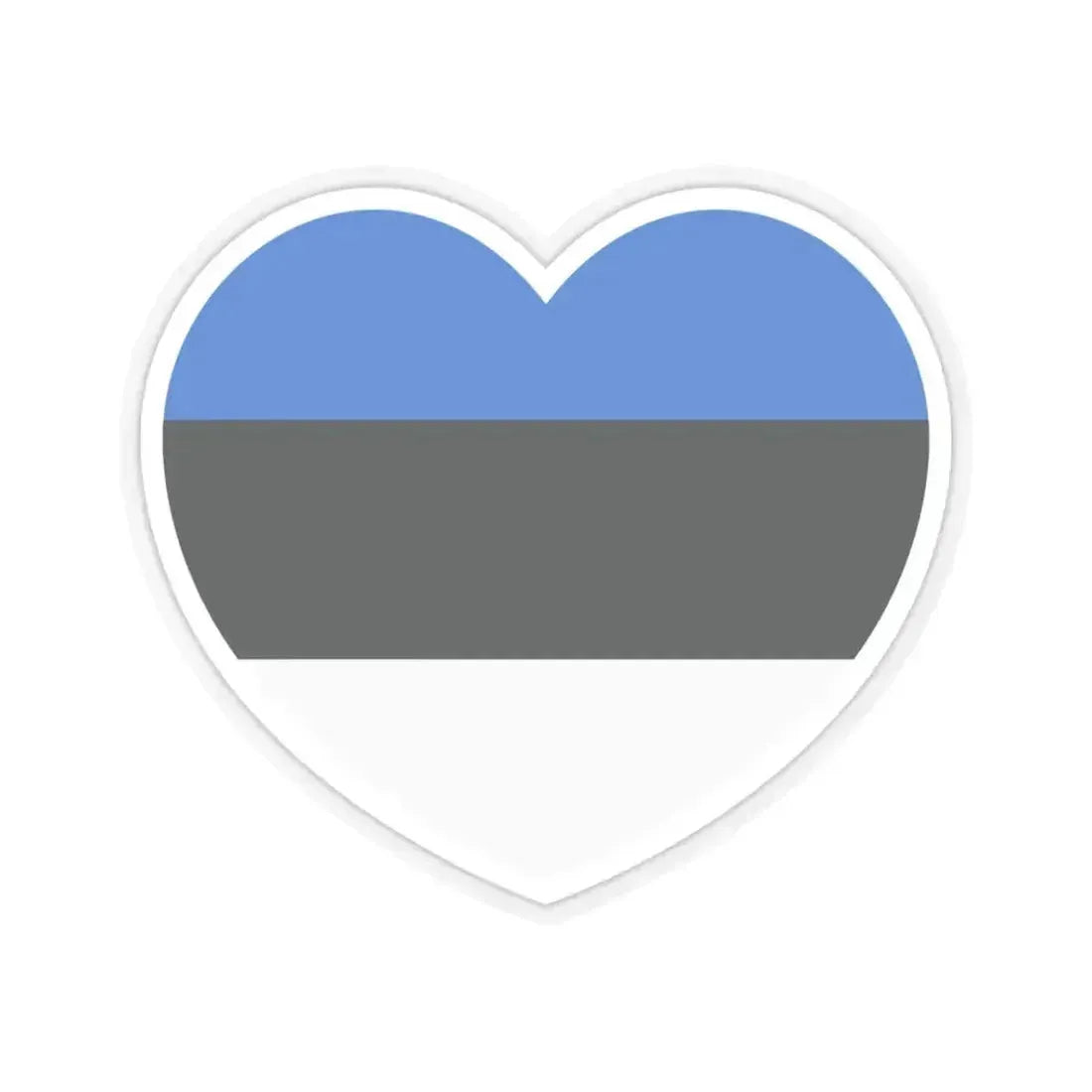 Heart Flag of Estonia - STICKER Vinyl Kiss-Cut Decal 3 Inch Transparent - The Sticker Space