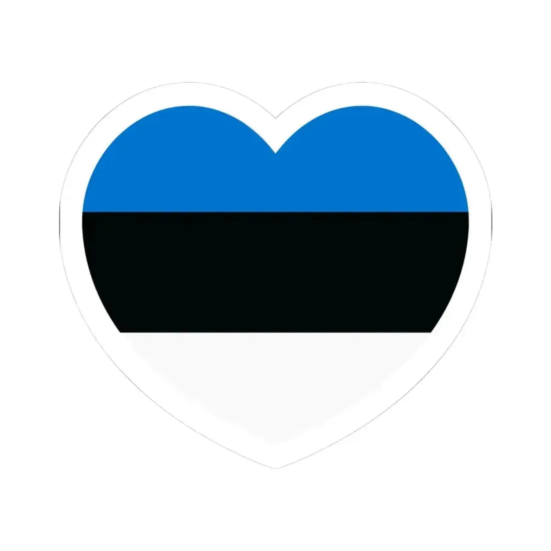 Heart Flag of Estonia - STICKER Vinyl Kiss-Cut Decal 3 Inch White - The Sticker Space