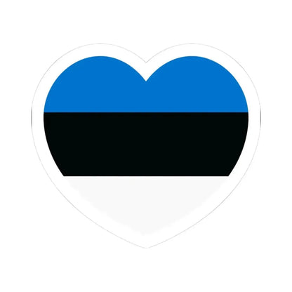 Heart Flag of Estonia - STICKER Vinyl Kiss-Cut Decal 3 Inch White - The Sticker Space