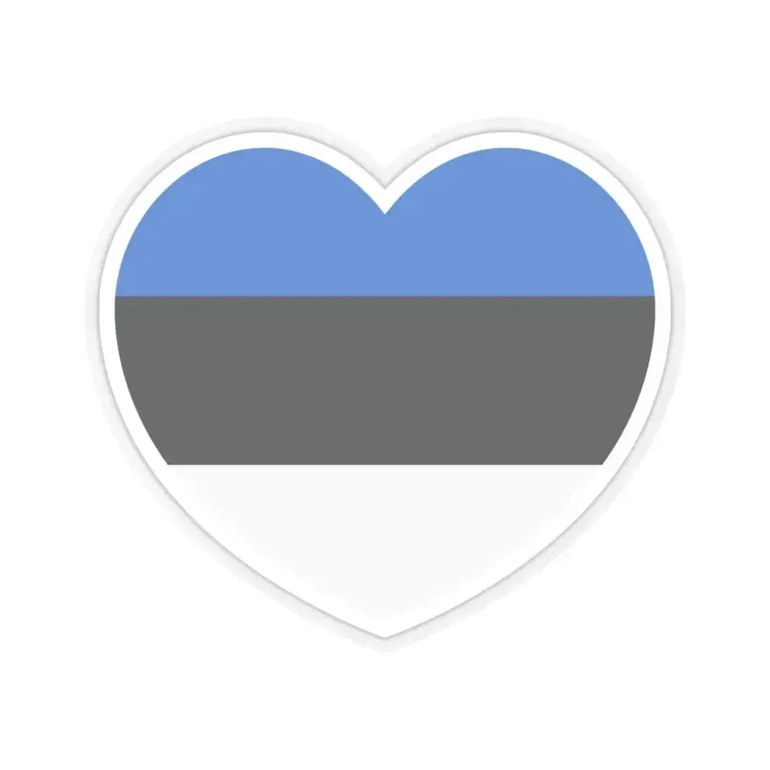 Heart Flag of Estonia - STICKER Vinyl Kiss-Cut Decal 4 Inch Transparent - The Sticker Space