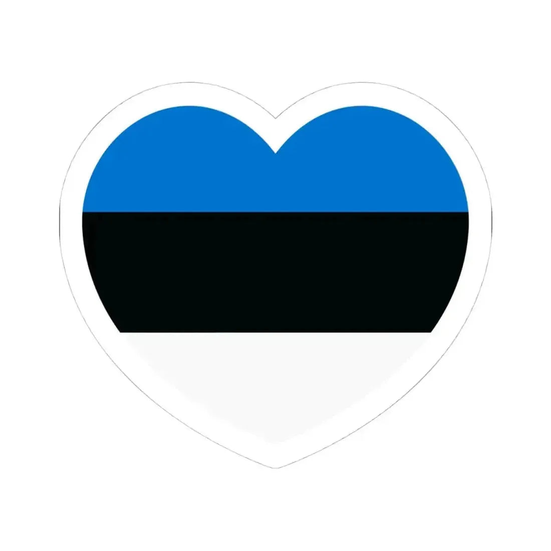 Heart Flag of Estonia - STICKER Vinyl Kiss-Cut Decal 4 Inch White - The Sticker Space
