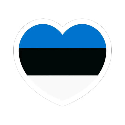 Heart Flag of Estonia - STICKER Vinyl Kiss-Cut Decal 4 Inch White - The Sticker Space