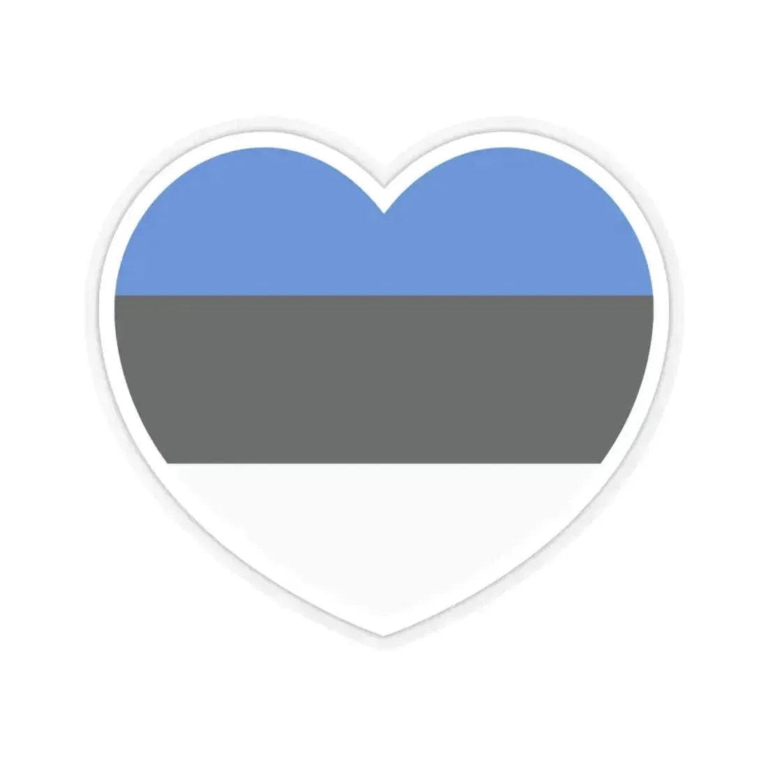 Heart Flag of Estonia - STICKER Vinyl Kiss-Cut Decal 6 Inch Transparent - The Sticker Space