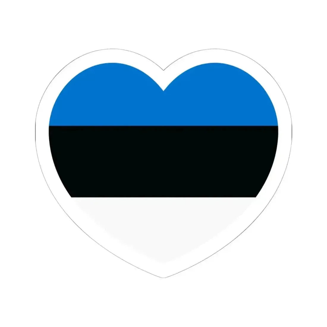 Heart Flag of Estonia - STICKER Vinyl Kiss-Cut Decal 6 Inch White - The Sticker Space