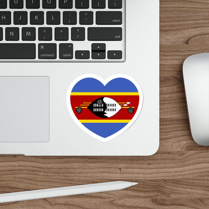 Heart Flag of Eswatini - STICKER Vinyl Die-Cut Decal-The Sticker Space