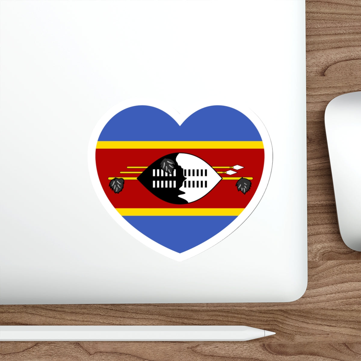 Heart Flag of Eswatini - STICKER Vinyl Die-Cut Decal-The Sticker Space