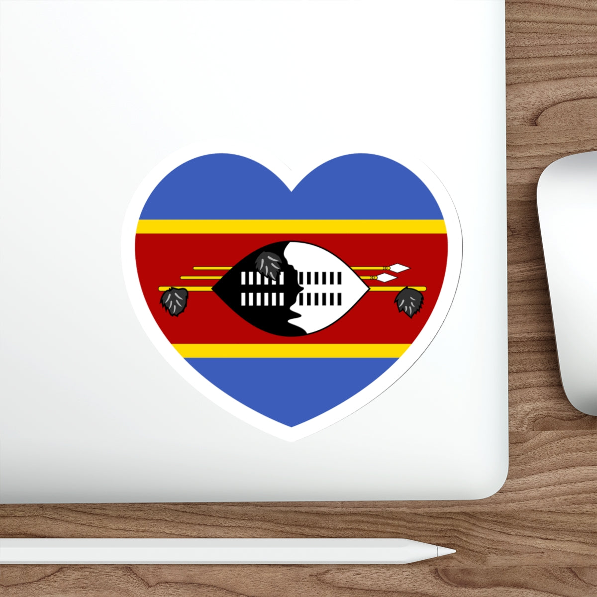 Heart Flag of Eswatini - STICKER Vinyl Die-Cut Decal-The Sticker Space