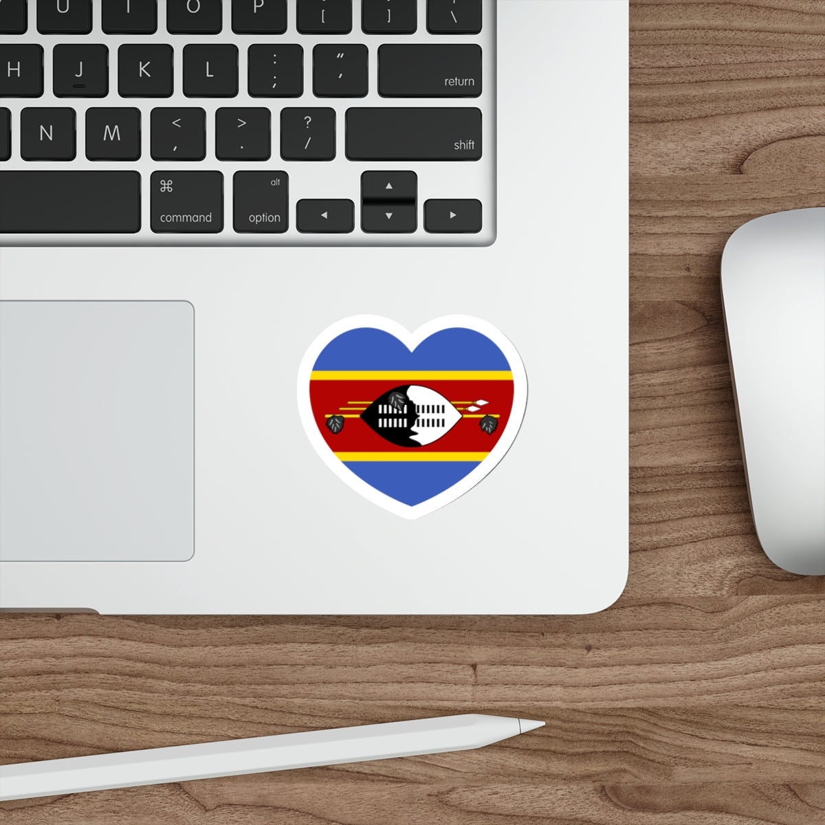 Heart Flag of Eswatini - STICKER Vinyl Die-Cut Decal-The Sticker Space