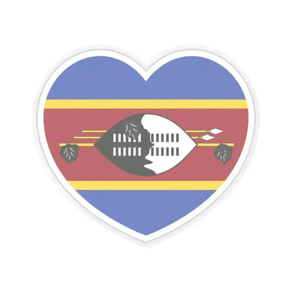 Heart Flag of Eswatini - STICKER Vinyl Kiss-Cut Decal 3 Inch Transparent - The Sticker Space