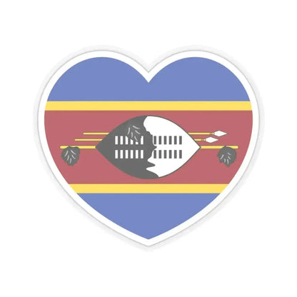 Heart Flag of Eswatini - STICKER Vinyl Kiss-Cut Decal 4 Inch Transparent - The Sticker Space