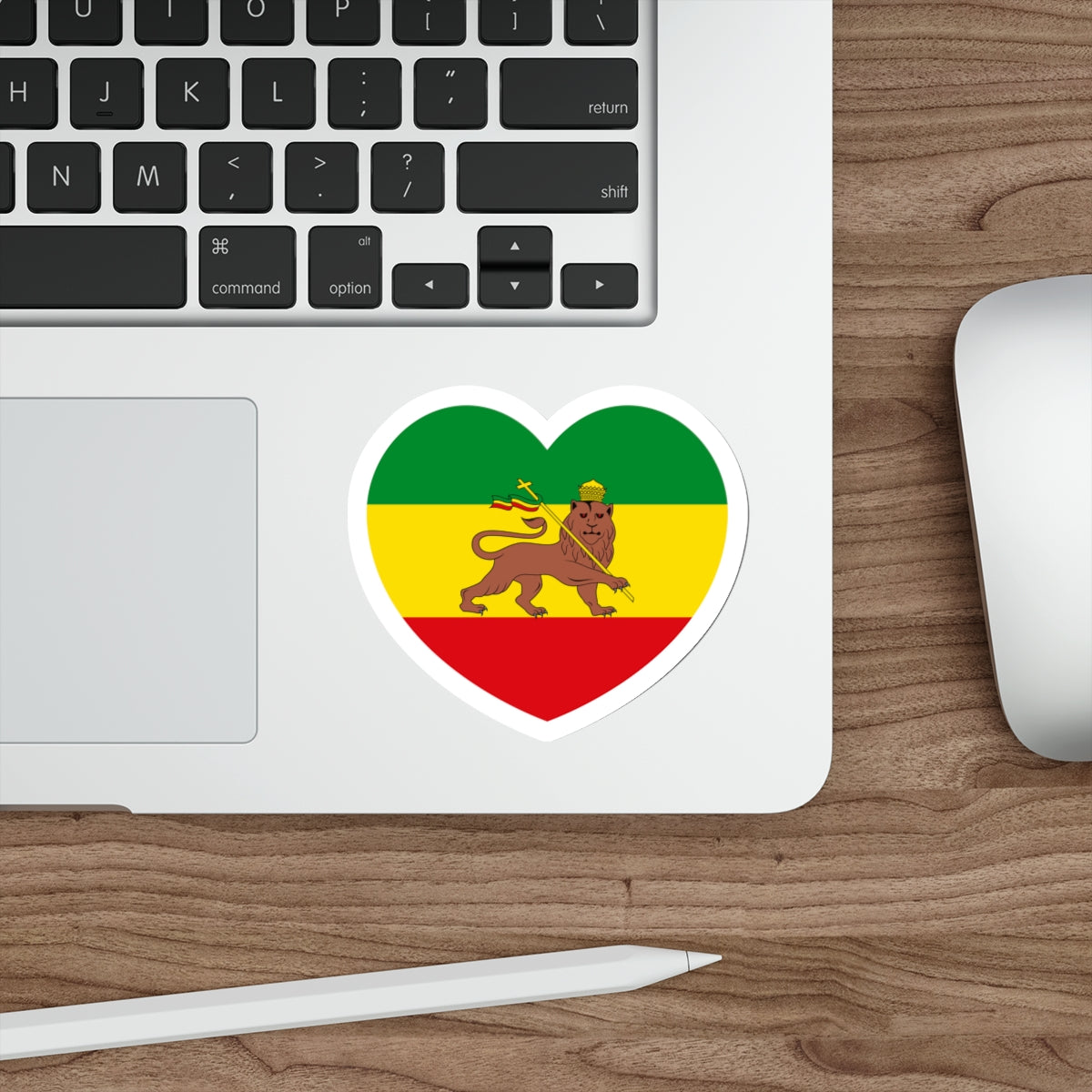 Heart Flag of Ethiopia 1897-1974 - STICKER Vinyl Die-Cut Decal-The Sticker Space