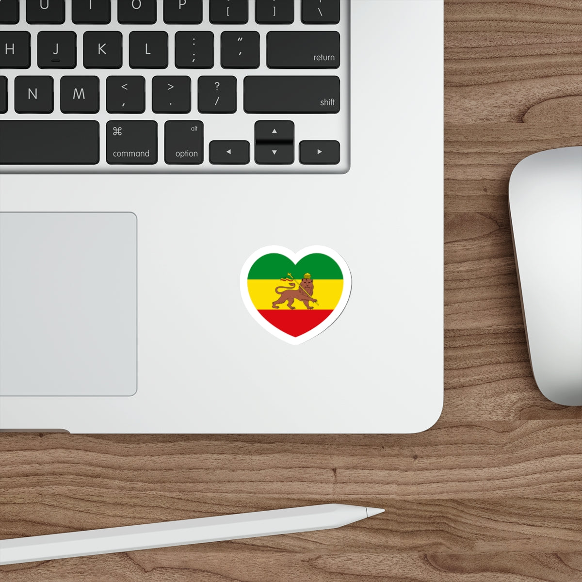 Heart Flag of Ethiopia 1897-1974 - STICKER Vinyl Die-Cut Decal-The Sticker Space