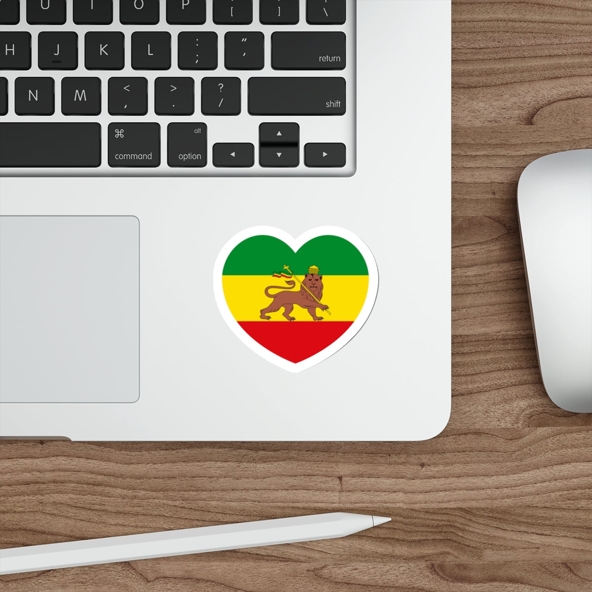 Heart Flag of Ethiopia 1897-1974 - STICKER Vinyl Die-Cut Decal-The Sticker Space