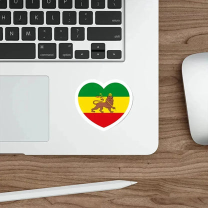 Heart Flag of Ethiopia 1897-1974 - STICKER Vinyl Die-Cut Decal - The Sticker Space