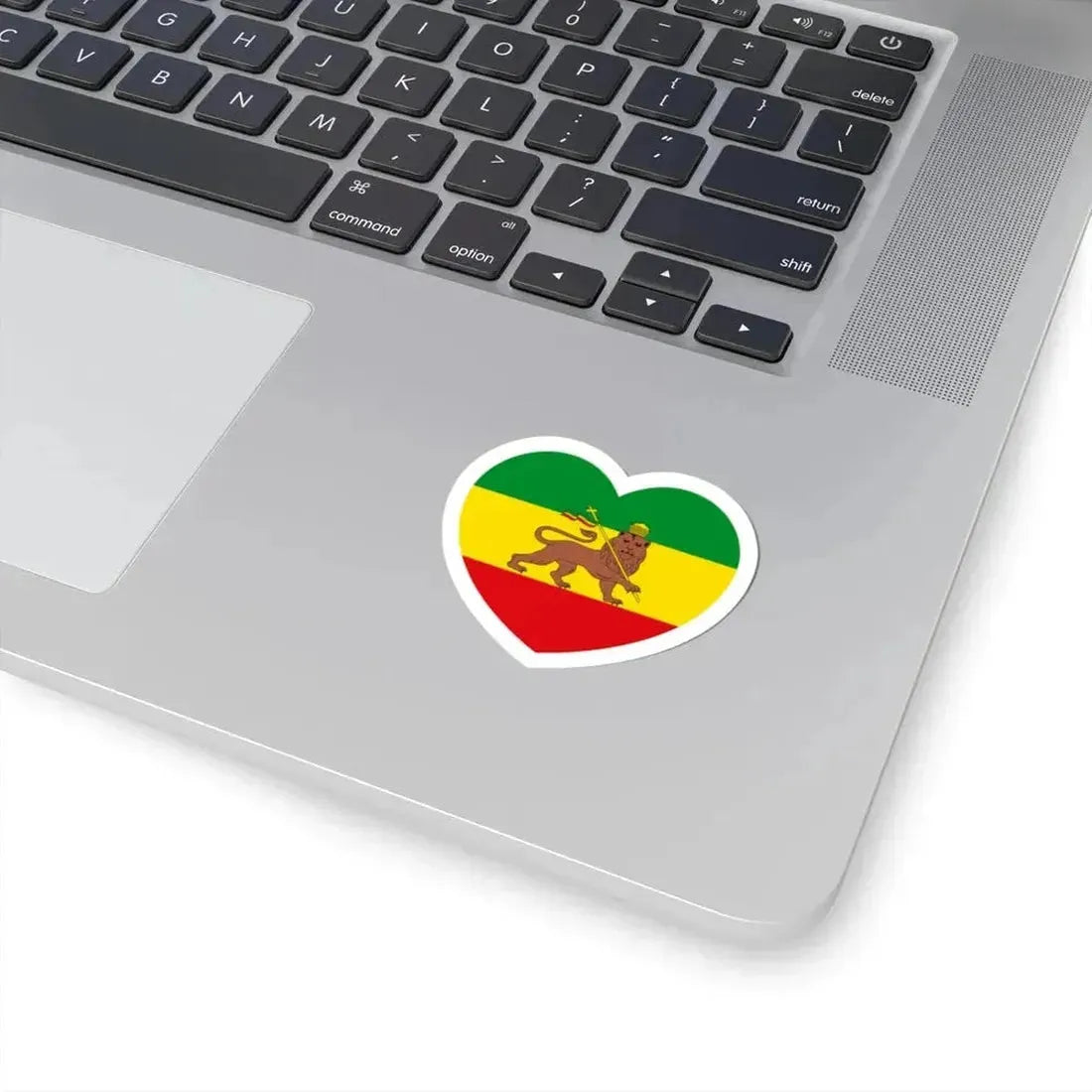 Heart Flag of Ethiopia 1897-1974 - STICKER Vinyl Kiss-Cut Decal - The Sticker Space