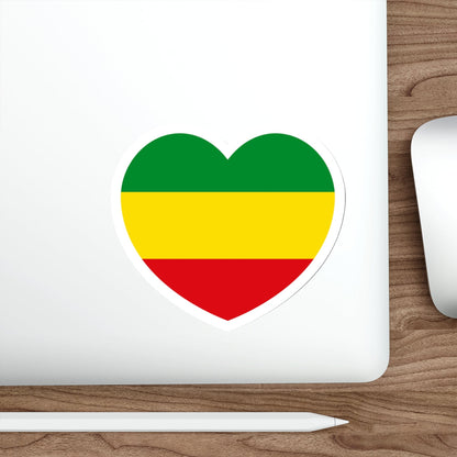 Heart Flag of Ethiopia 1975-1987, 1991-1996 - STICKER Vinyl Die-Cut Decal-The Sticker Space