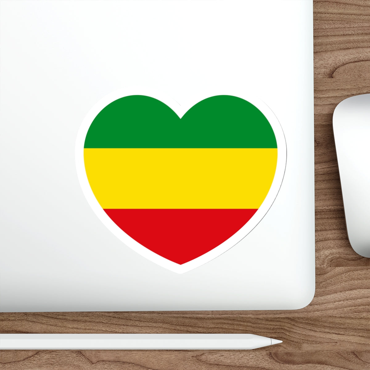 Heart Flag of Ethiopia 1975-1987, 1991-1996 - STICKER Vinyl Die-Cut Decal-The Sticker Space