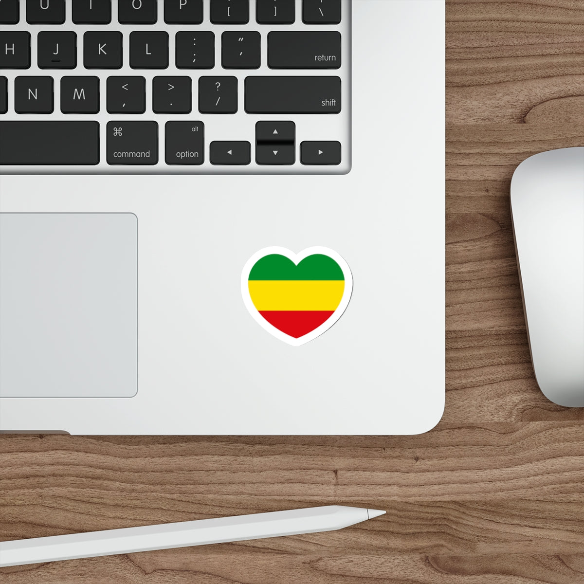 Heart Flag of Ethiopia 1975-1987, 1991-1996 - STICKER Vinyl Die-Cut Decal-The Sticker Space