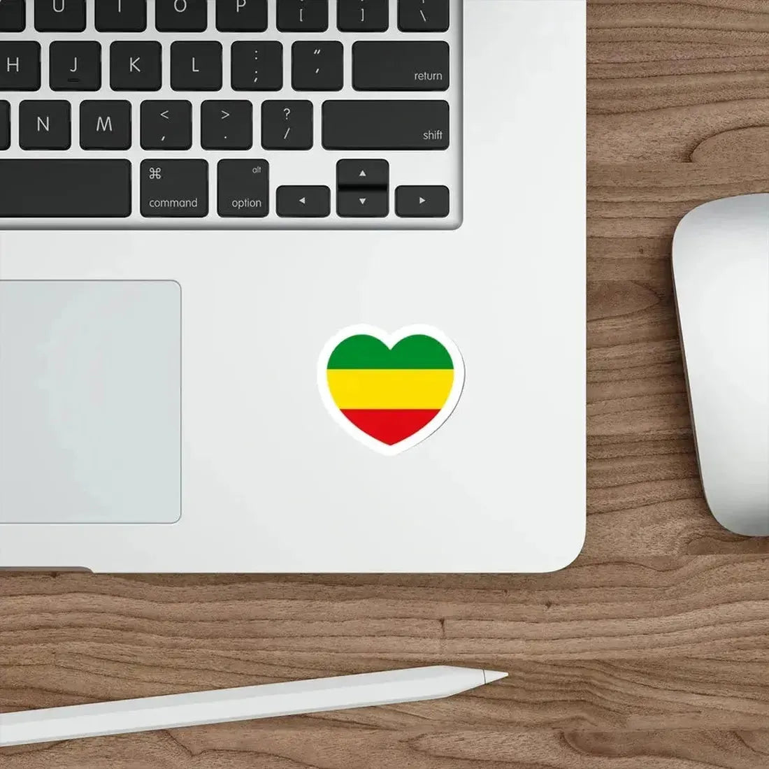 Heart Flag of Ethiopia 1975-1987, 1991-1996 - STICKER Vinyl Die-Cut Decal - The Sticker Space