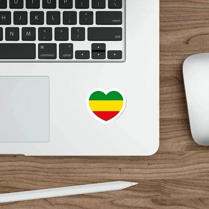 Heart Flag of Ethiopia 1975-1987, 1991-1996 - STICKER Vinyl Die-Cut Decal - The Sticker Space