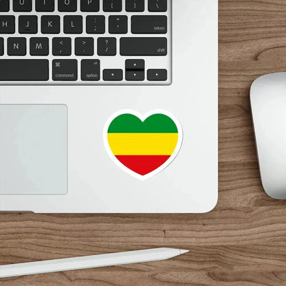 Heart Flag of Ethiopia 1975-1987, 1991-1996 - STICKER Vinyl Die-Cut Decal - The Sticker Space