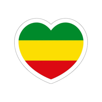 Heart Flag of Ethiopia 1975-1987, 1991-1996 - STICKER Vinyl Die-Cut Decal White Die-Cut 5 Inch - The Sticker Space