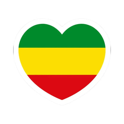 Heart Flag of Ethiopia 1975-1987, 1991-1996 - STICKER Vinyl Kiss-Cut Decal 2 Inch White - The Sticker Space