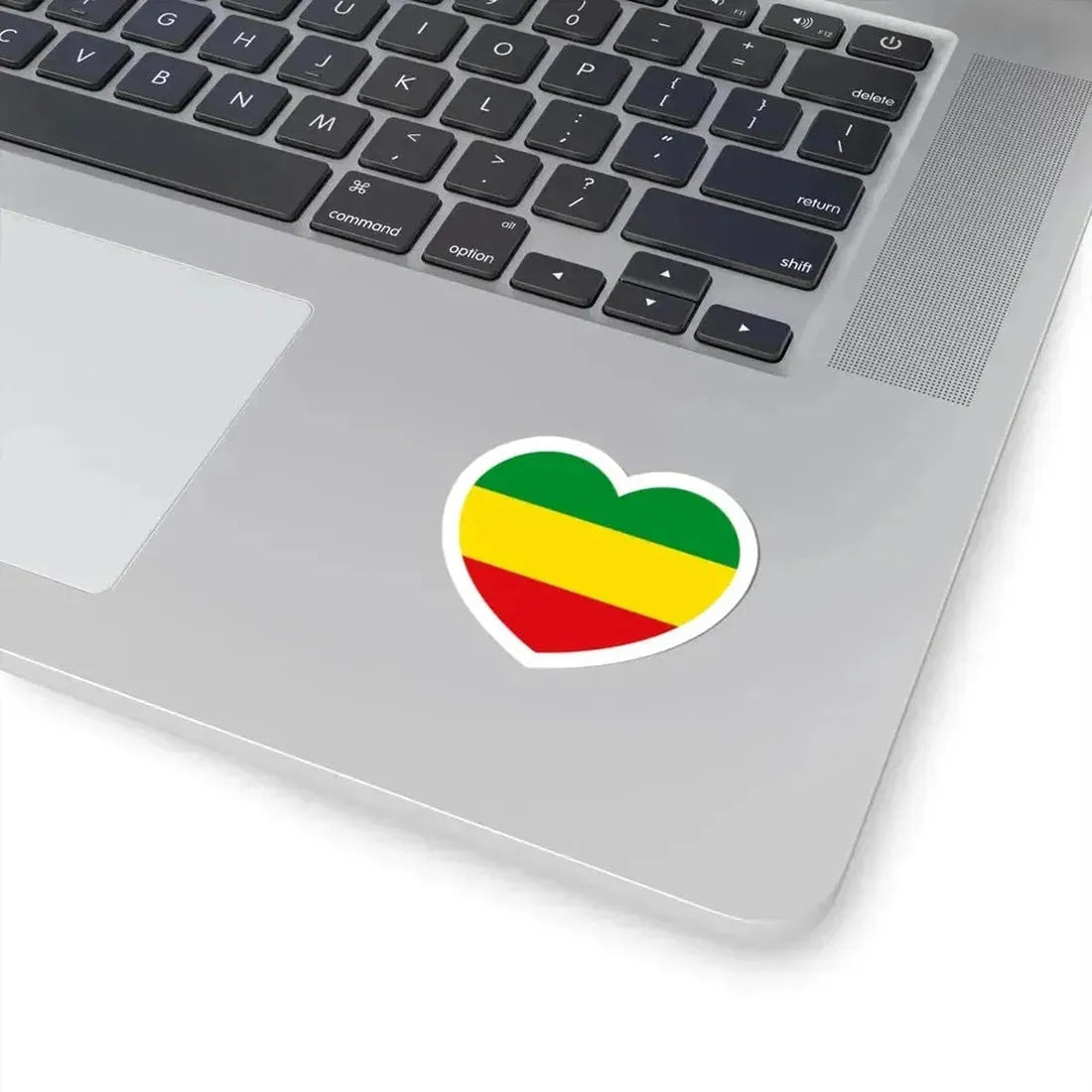 Heart Flag of Ethiopia 1975-1987, 1991-1996 - STICKER Vinyl Kiss-Cut Decal - The Sticker Space