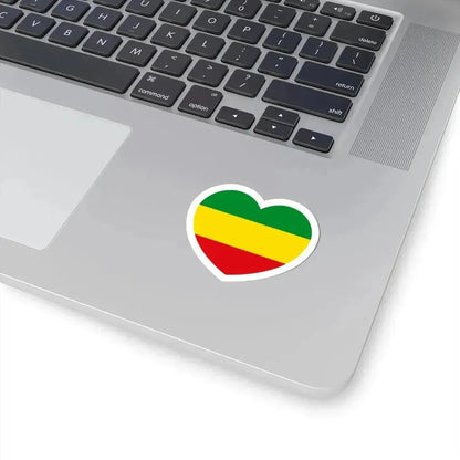 Heart Flag of Ethiopia 1975-1987, 1991-1996 - STICKER Vinyl Kiss-Cut Decal - The Sticker Space