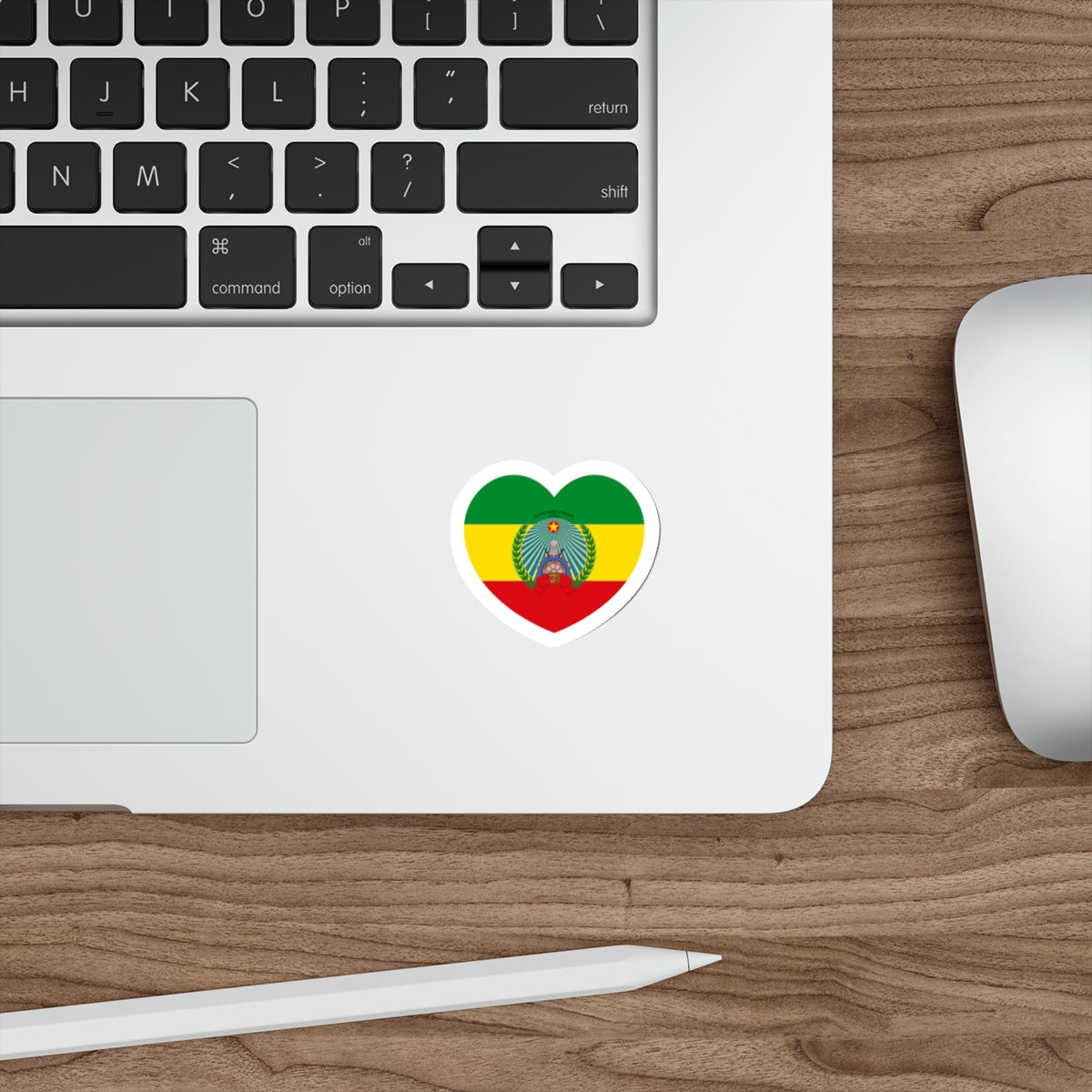 Heart Flag of Ethiopia 1987-1991 - STICKER Vinyl Die-Cut Decal-The Sticker Space