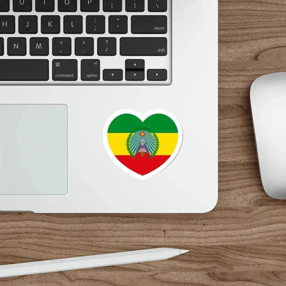 Heart Flag of Ethiopia 1987-1991 - STICKER Vinyl Die-Cut Decal - The Sticker Space