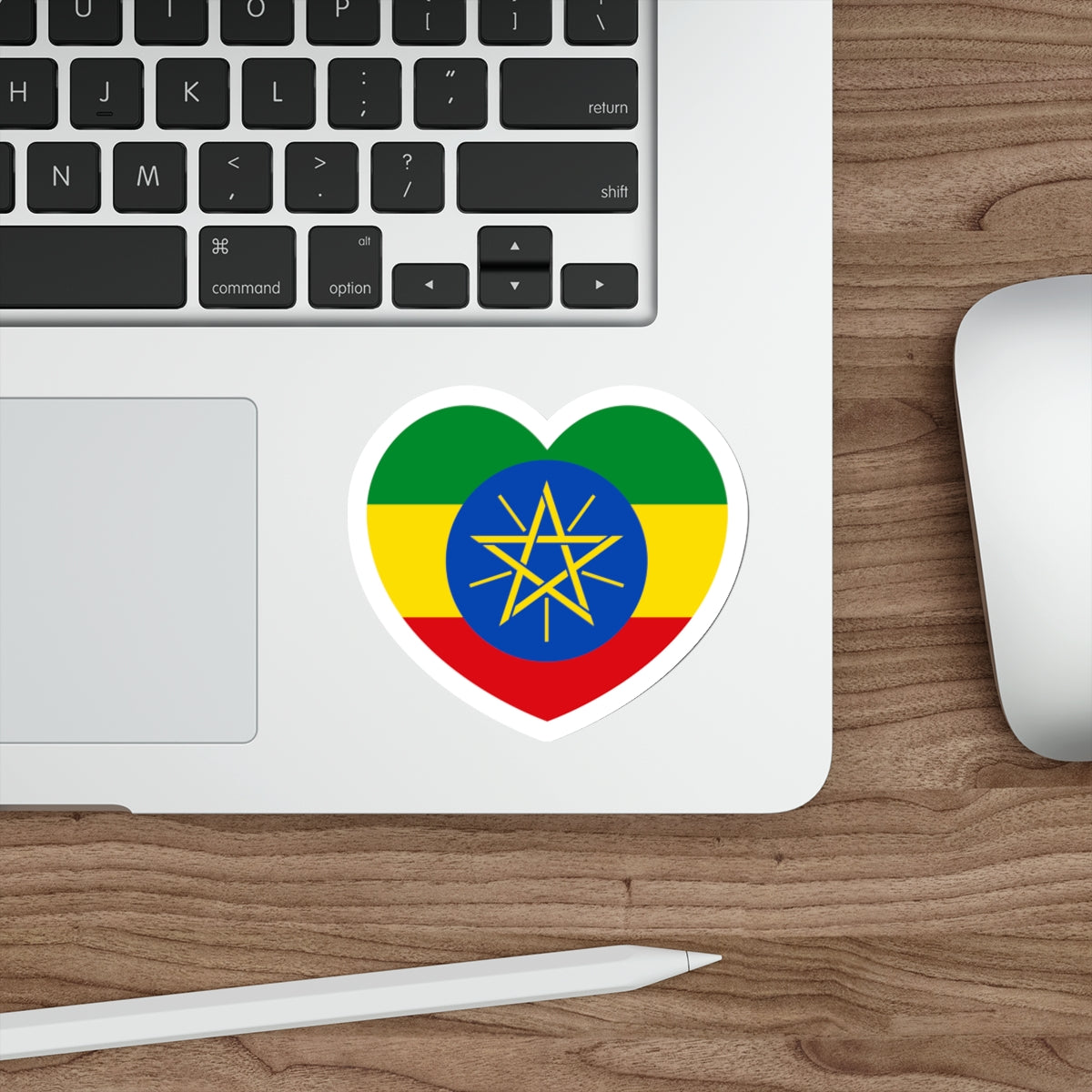 Heart Flag of Ethiopia - STICKER Vinyl Die-Cut Decal-The Sticker Space