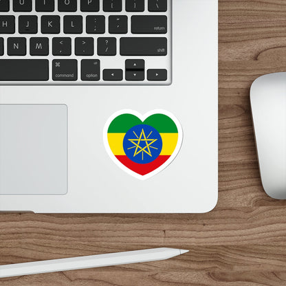 Heart Flag of Ethiopia - STICKER Vinyl Die-Cut Decal-The Sticker Space