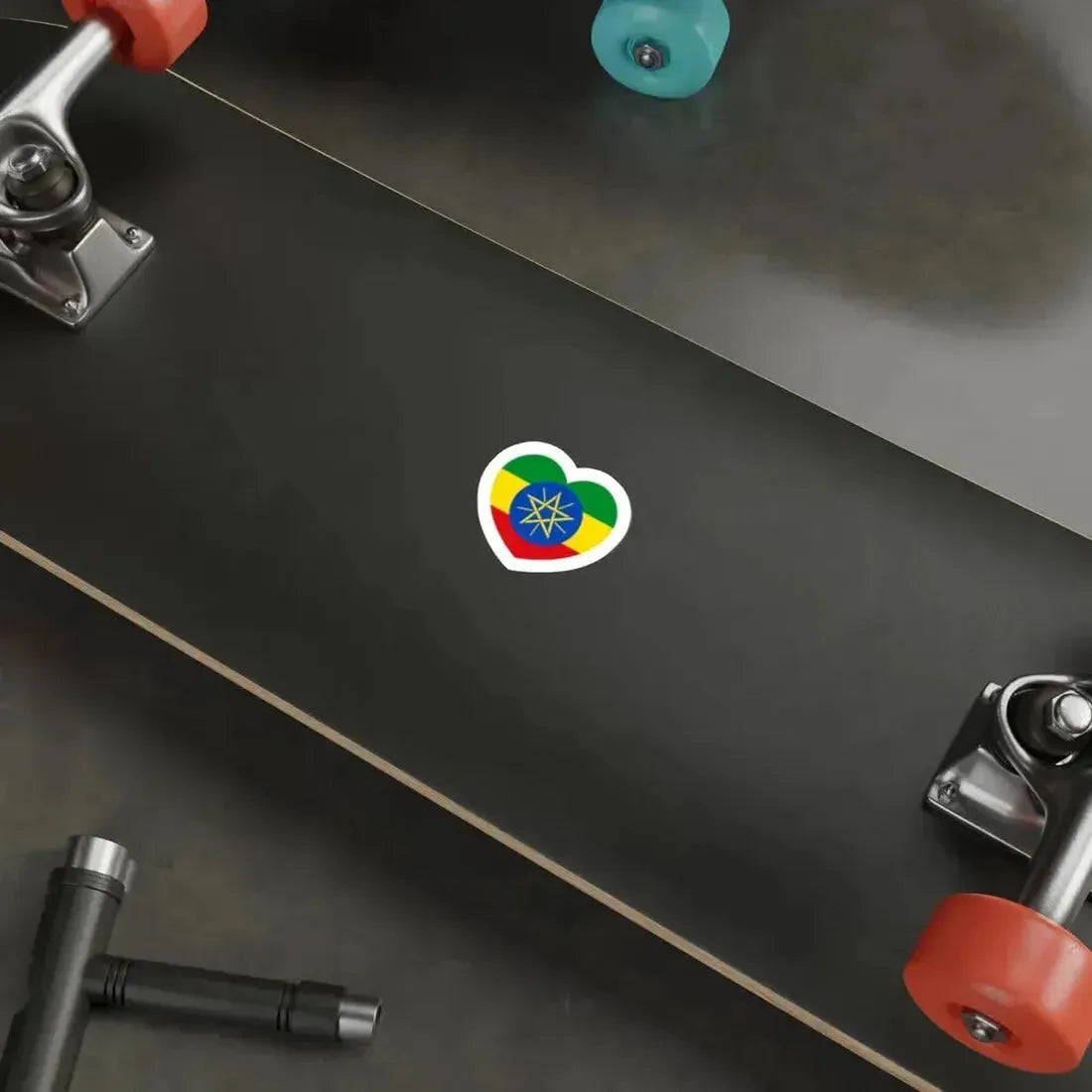 Heart Flag of Ethiopia - STICKER Vinyl Die-Cut Decal - The Sticker Space