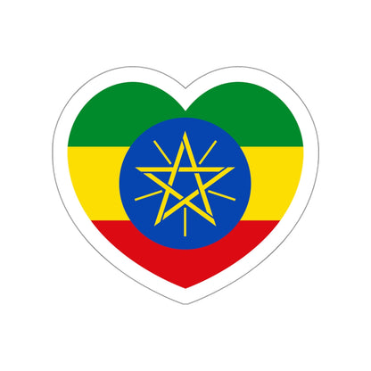 Heart Flag of Ethiopia - STICKER Vinyl Die-Cut Decal-White-The Sticker Space