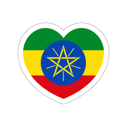 Heart Flag of Ethiopia - STICKER Vinyl Die-Cut Decal-White-The Sticker Space