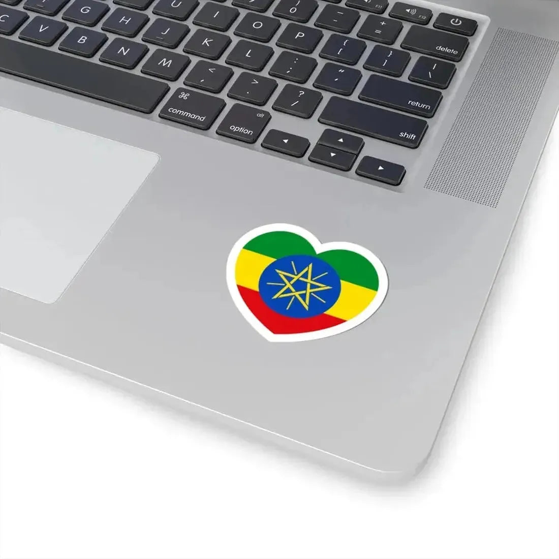 Heart Flag of Ethiopia - STICKER Vinyl Kiss-Cut Decal - The Sticker Space