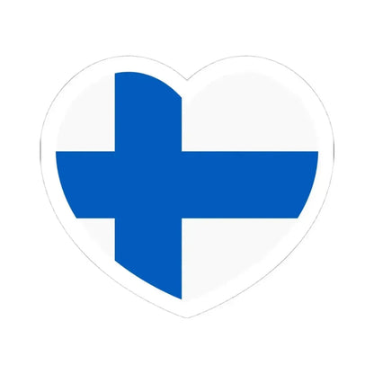 Heart Flag of Finland 1918-1920 - STICKER Vinyl Kiss-Cut Decal 4 Inch White - The Sticker Space