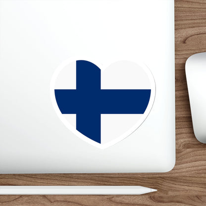 Heart Flag of Finland - STICKER Vinyl Die-Cut Decal-The Sticker Space