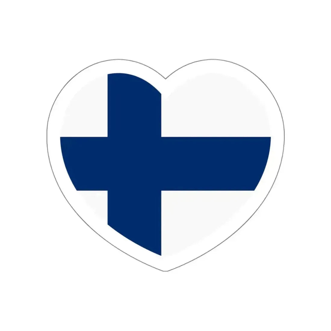 Heart Flag of Finland - STICKER Vinyl Die-Cut Decal White Die-Cut 6 Inch - The Sticker Space
