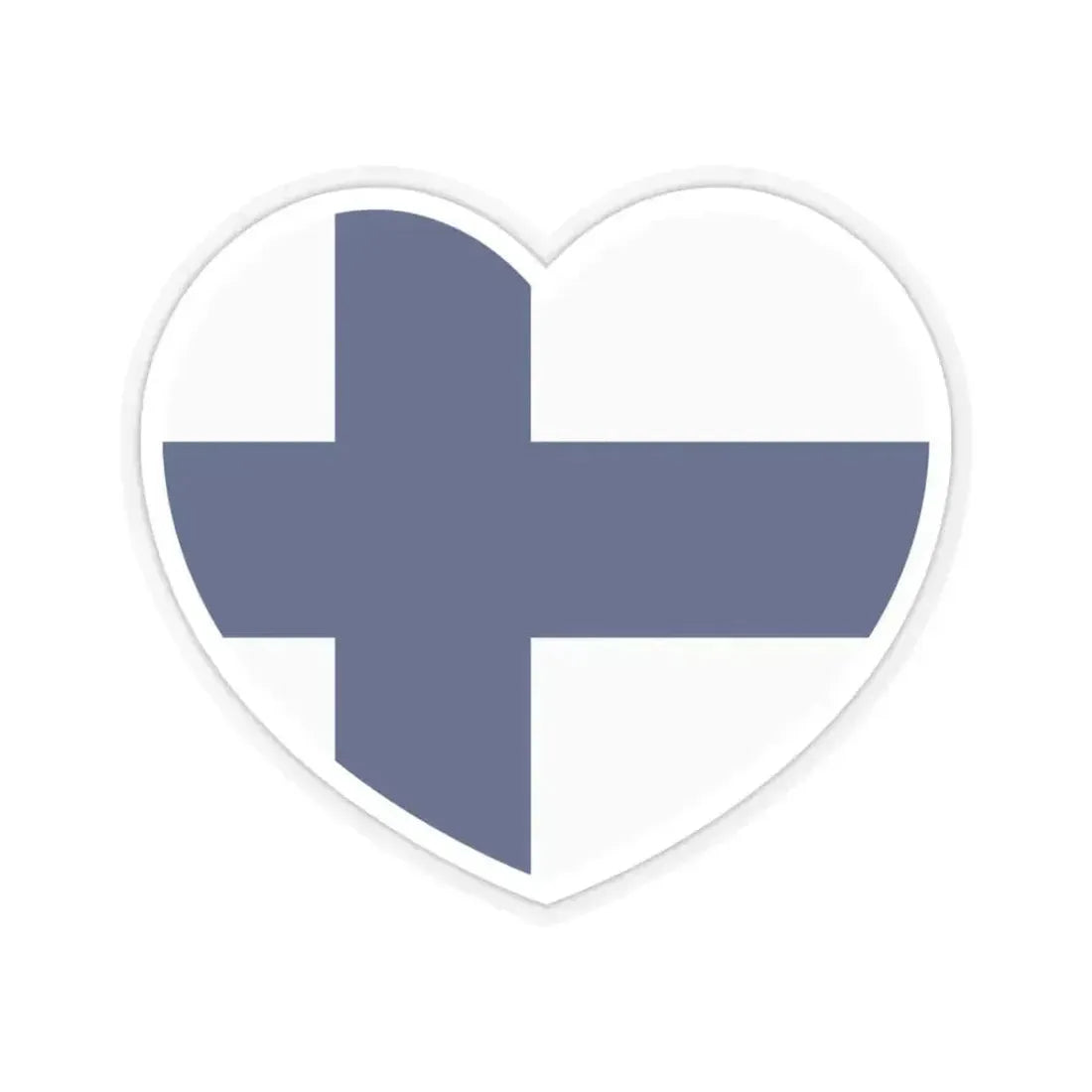 Heart Flag of Finland - STICKER Vinyl Kiss-Cut Decal 3 Inch Transparent - The Sticker Space