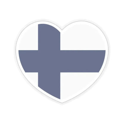 Heart Flag of Finland - STICKER Vinyl Kiss-Cut Decal 3 Inch Transparent - The Sticker Space