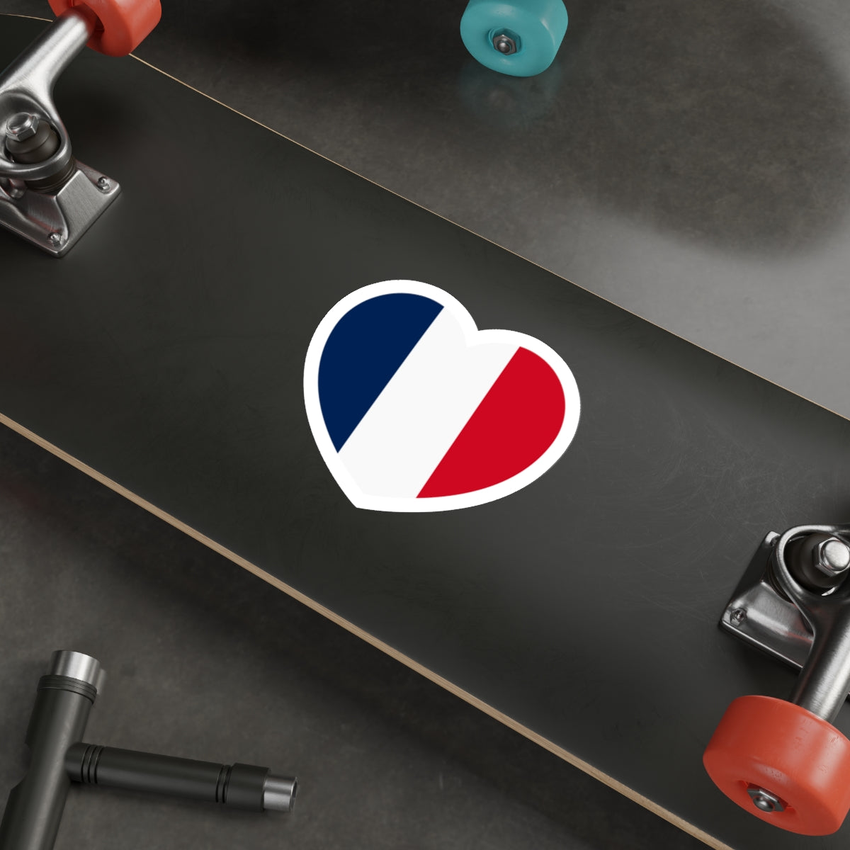 Heart Flag of France - STICKER Vinyl Die-Cut Decal-The Sticker Space