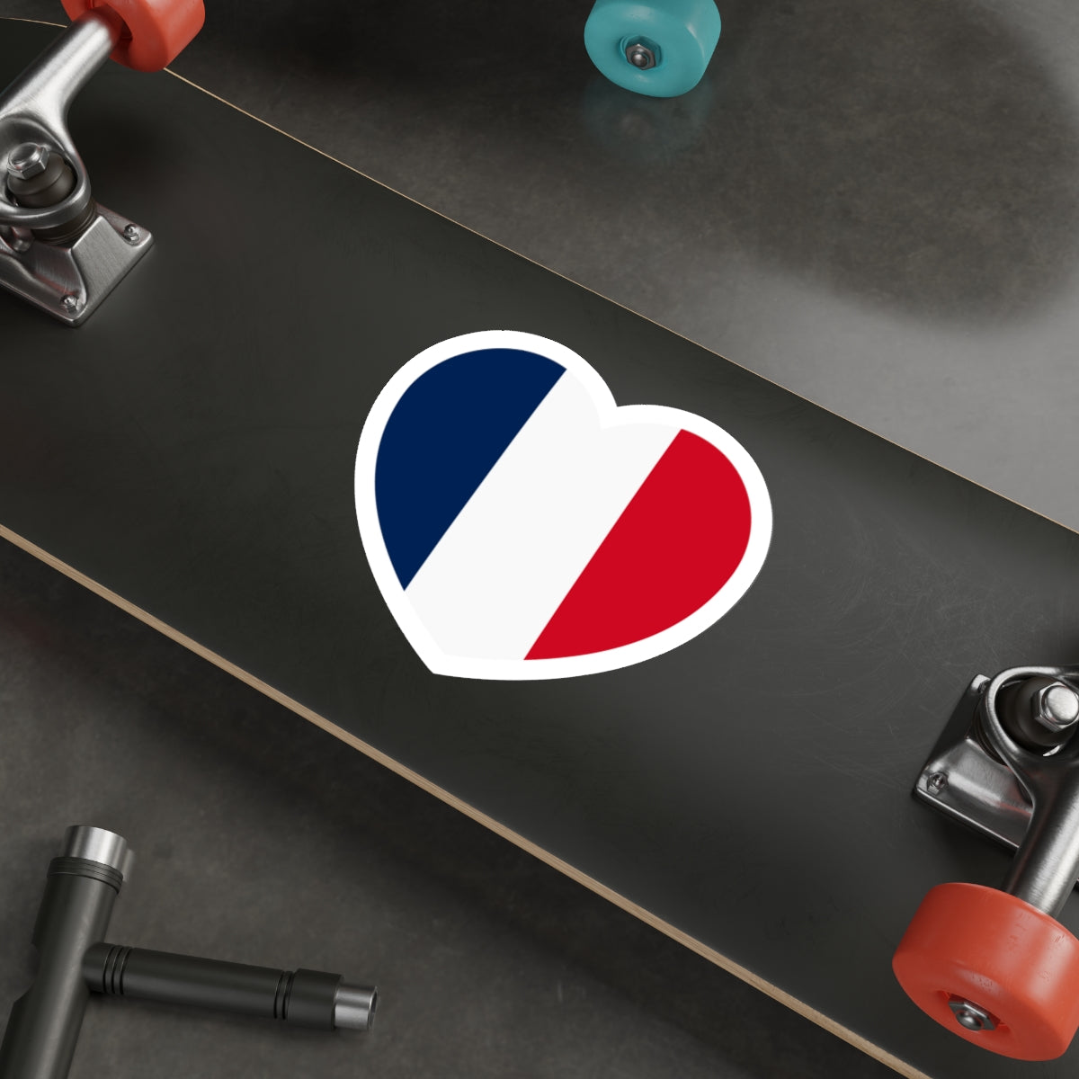 Heart Flag of France - STICKER Vinyl Die-Cut Decal-The Sticker Space