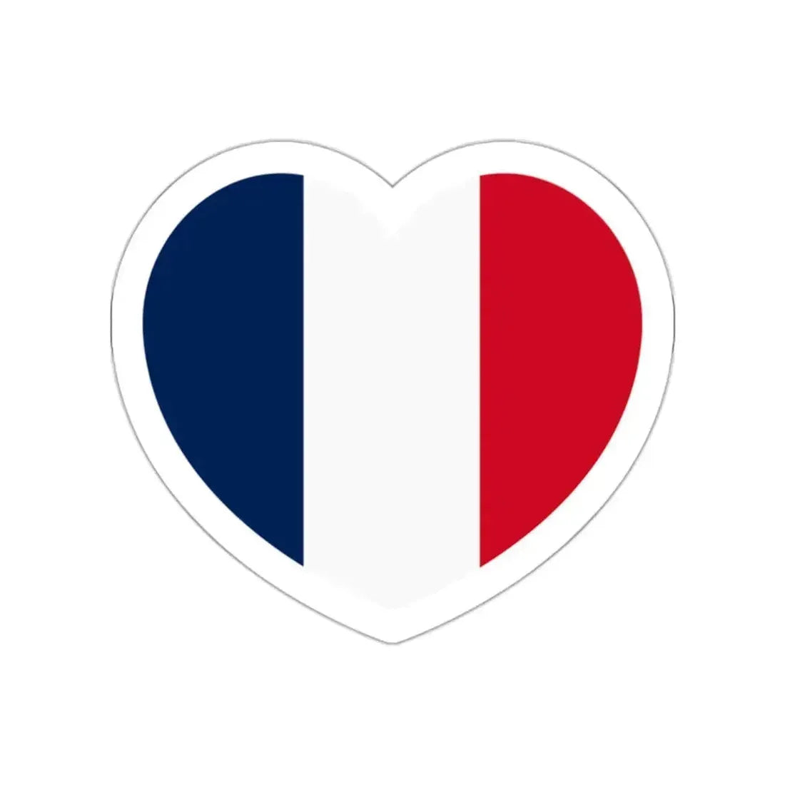 Heart Flag of France - STICKER Vinyl Die-Cut Decal White Die-Cut 2 Inch - The Sticker Space