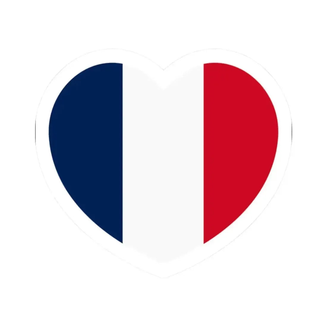 Heart Flag of France - STICKER Vinyl Kiss-Cut Decal 2 Inch White - The Sticker Space